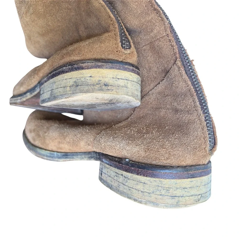 Free People Carlisle Boot Suede Brown Over The Knee Distressed Tall Boots 40